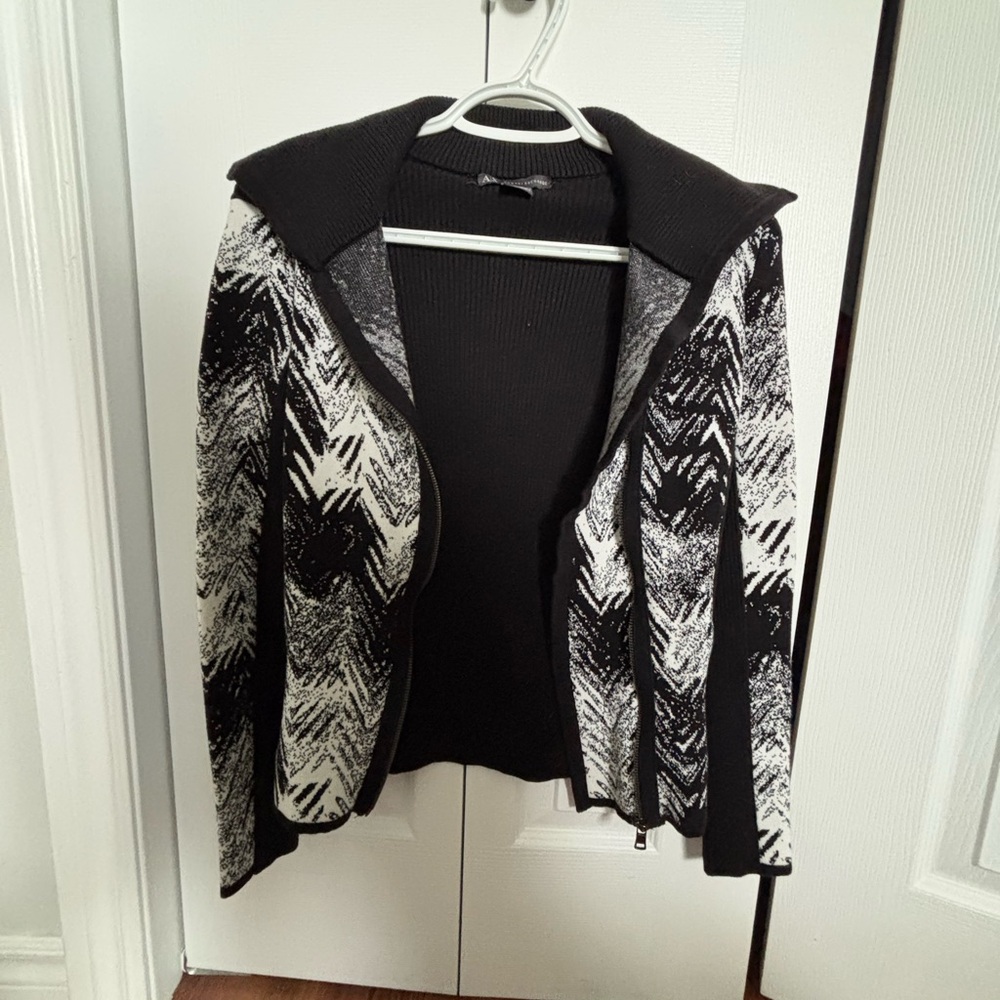 Armani Exchange Zip up Ribbed Sweater